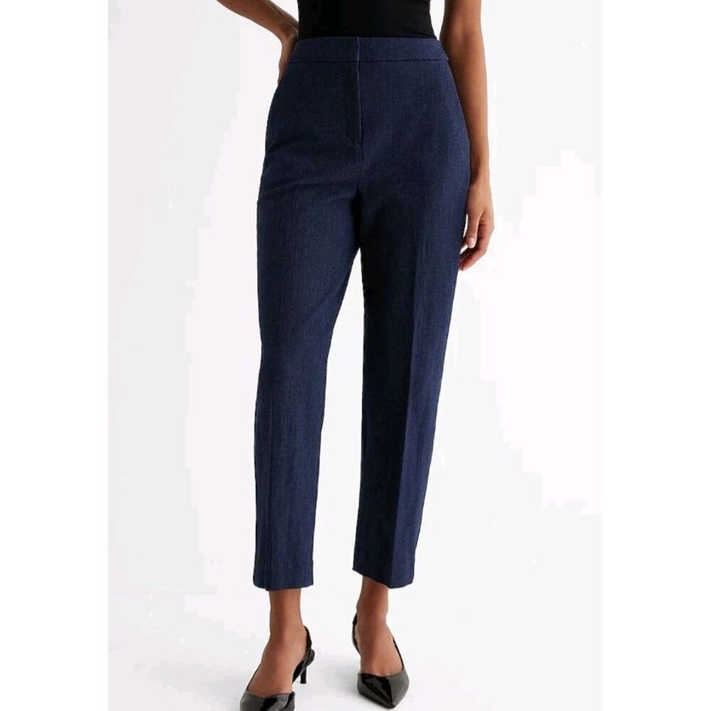 Chico's Straight ankle-length dress pants size 15 "L" women's navy blue zipper‎ - Picture 3 of 10